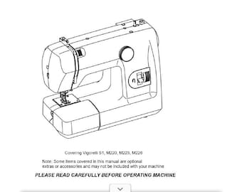 Necchi S1 Sewing Machine PDF Manual | English Guide | Vintage Instruction Book | Instant Download