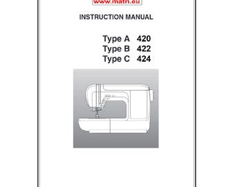 Necchi 420 422 424 Sewing Machine Instruction Manual PDF | English User Guide | Instant Digital Download | Vintage Sewing Machine Manual