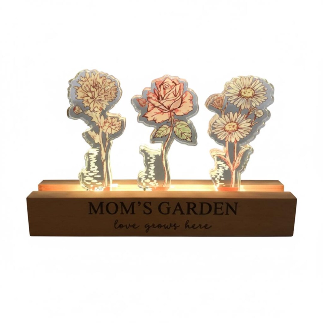 Custom Grandma’s Garden Birth Month Flowers LED Display, Personalized ...