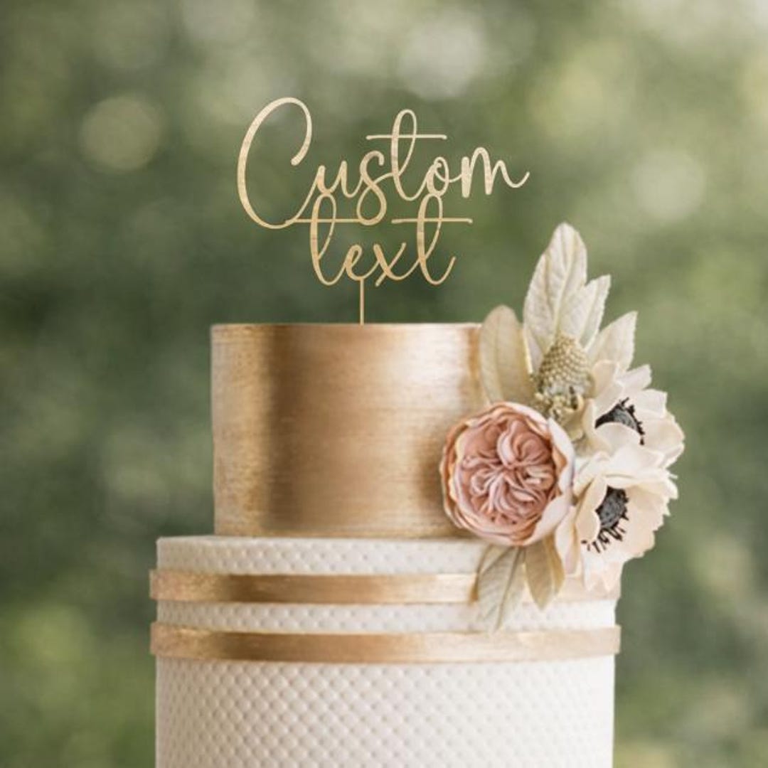 Custom Topper Insert Custom Wooden Cake Topper Personalized With Your Text, Wedding Cake ...