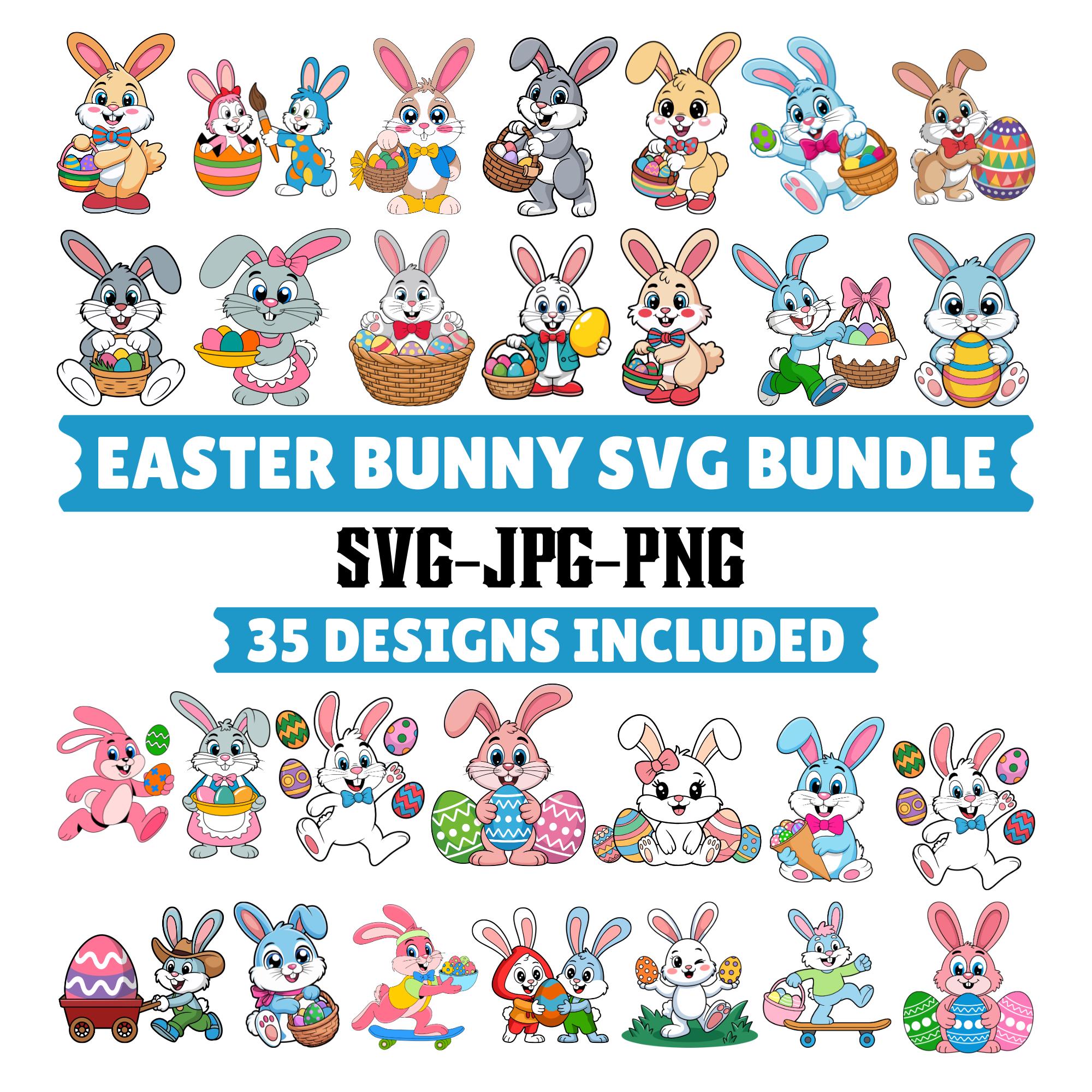 Easter Bunny SVG Bundle | 35 Rabbit Clipart Designs (svg, Jpg, Png) - Etsy