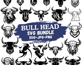 Bull Head Vector Art | Western Farm Logo, Cricut Cut Files (Instant Download)