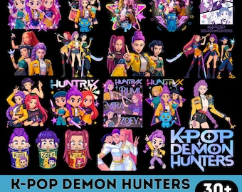 Kpop Demon Hunters PNG Bundle, Idol Group Shirt Designs, Huntrix png design, Saja Girls Bands Png, Girl Dinner Huntrix (Digital Download)