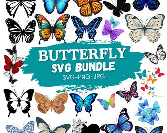 Colorful Butterfly SVG Bundle | Clipart, Cut Files (Instant Download)