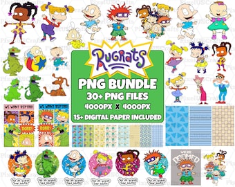 Rugrats PNG Clipart Bundle, 90s Retro graphics, Kids Party Shirt Design, Y2K Nostalgia (Digital Download)
