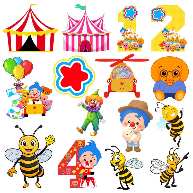 Kids cartoon png collection with adorable animals and party themed designs perfect for kids party png and birthday png files. This cartoon png bundle works great for kids craft png projects,toddler png design usage, and creative DIY products like stickers and custom shirts,plim plim png,plim plim characters png,cute characters transparent png,girrafe cartoon png,300 dpi png,kids birthday png,kids party png,toddler png,cute birthday graphics png,high resolution png,kids birthday png,plim graphics