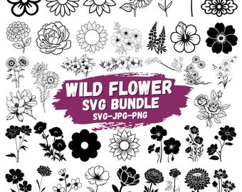 Wildflower SVG Bundle | Botanical Floral Clipart for Cricut (Digital Download)
