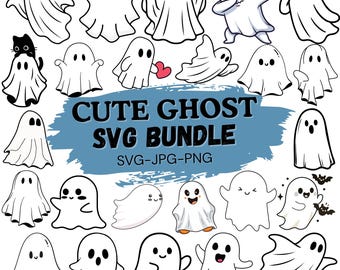 Ghost SVG Bundle | Halloween Clipart for Cricut, Silhouette (Digital Download)