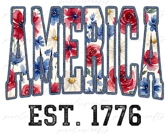 Floral America 1776 PNG, Retro Patriotic Sublimation Design, Coquette USA Shirt PNG, 4th of July, Independence day png