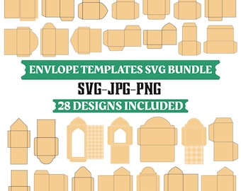 28 Envelope SVG Templates for Cricut, Silhouette (Digital Download)