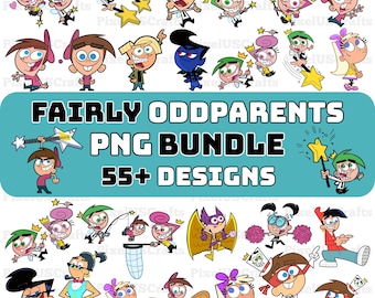 Fairly OddParents PNG Bundle, 55+ Cartoon Clipart, Kids Shirt Design, Sublimation Png (Digital Download)
