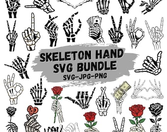 Skeleton Hand SVG Bundle: Gothic Halloween Clipart (Instant Download )