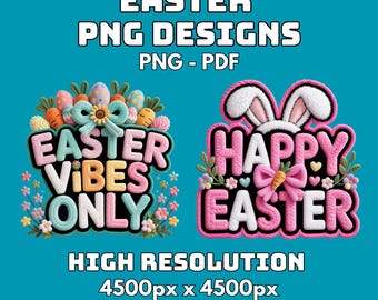 Easter PNG Bundle, Bunny Ears Clipart, Sublimation Design (Instant Download)