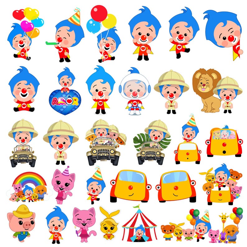 High quality cartoon png bundle for kids featuring cute characters and birthday party elements,perfect for kids cartoon png lovers.Use these birthday png files for kids party png decorations,stickers,scrapbooking and kids craft png projects with vibrant and fun toddler png design styles,plim plim png,plim plim characters png,cute characters transparent png,girrafe cartoon png,300 dpi png,kids birthday png,kids party png,toddler png,cute birthday graphics png,plim plim safari png,high resolution