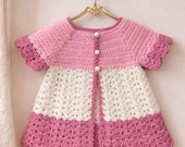 Baby Girl Crochet Vest Pattern, Shell Stitch Cardigan, Newborn to 2 Years (PDF Download)