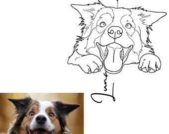Custom Fine Line Pet Tattoo Design | Personalized Dog & Cat Portrait Tattoo | Minimalist Pet Memorial Tattoo | Digital Download