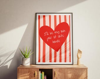 Olivia Dean Print 'I'll Be My Own Your Of Safe Hands' , Self Love Heart Quote Print, Positive Affirmation Wall Art (Digital Download)