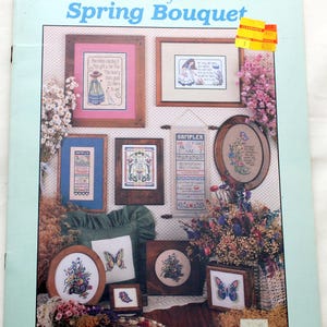 1989 Debra Designs Spring Bouquet #DDB-9 Cross Stitch Instruction Booklet, used