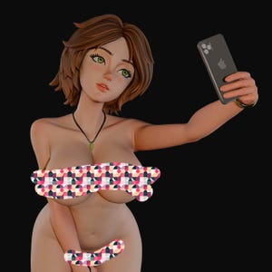 Art Style 3D-utskriven kvinnofigur – Display & Samling 25 cm