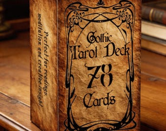 Gothic Tarot Deck 78 Cards Vintage Style Tarot Cards Classic Divination Deck Witchy Spiritual Tarot for Beginners Gift