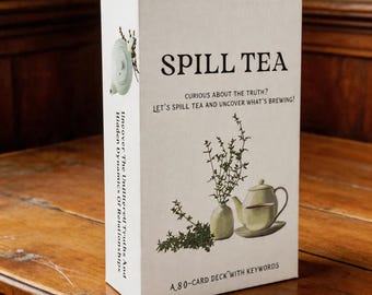 Spill The Tea Oracle Cards Deck, 80 Card Divination Set, Truth Revealing Cards, Relationship Insight Deck, Fun Witchy Gift
