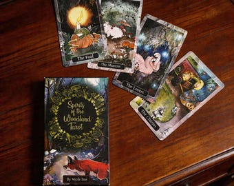 Spirits of the Woodland Tarot Deck, Forest Animal Tarot Cards Set, Mystical Nature Divination Deck, Witchy Spiritual Gift