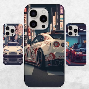 JDM iPhone Case, Tokyo Street Racing Phone Cover, Japanese Car Accessories, Dual-Layer Protection