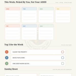 ADHD Planner Printable, Executive Function Planner Bundle, Habit Tracker, Daily and Weekly Planner, Instant Download PDF
