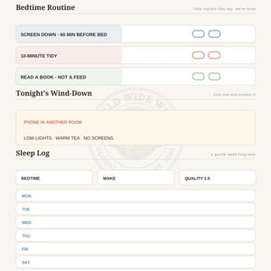 Executive Function Planner - Good-Night Reset page