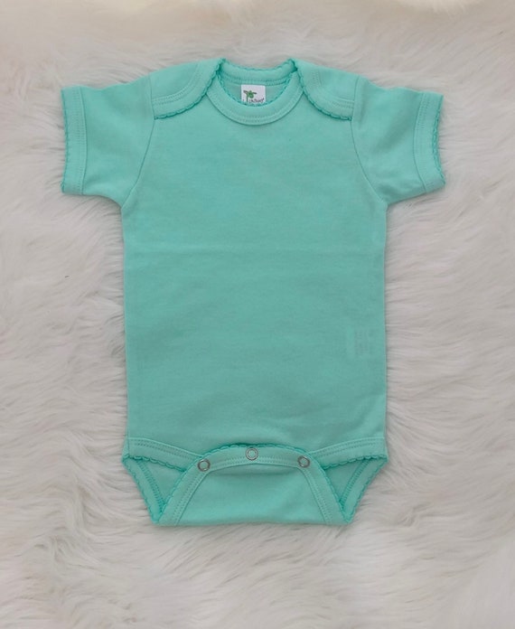 Blank Baby Bodysuit Solid Mint Bodysuit Short Or Long Etsy
