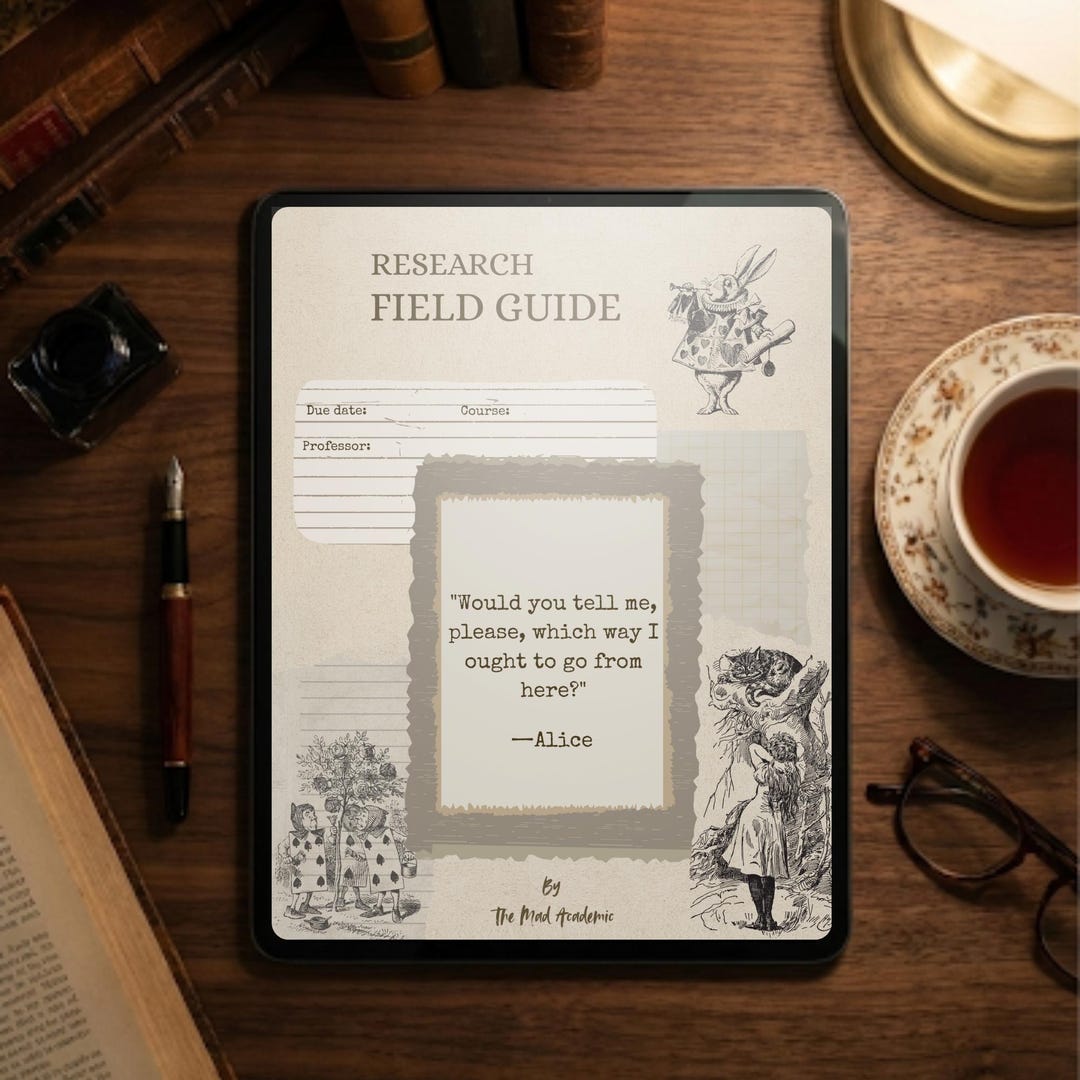 Student Field Guide Example Dark Academia Research Planner | Essay Outline & Study Guide | Student ...