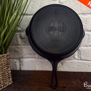 Griswold No. 8 Large Block Logo Cast Iron Skillet with Heat Ring
