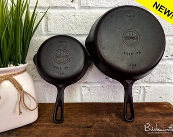 Griswold Small Block Logo No. 6 & No. 3 Cast Iron Skillet Set