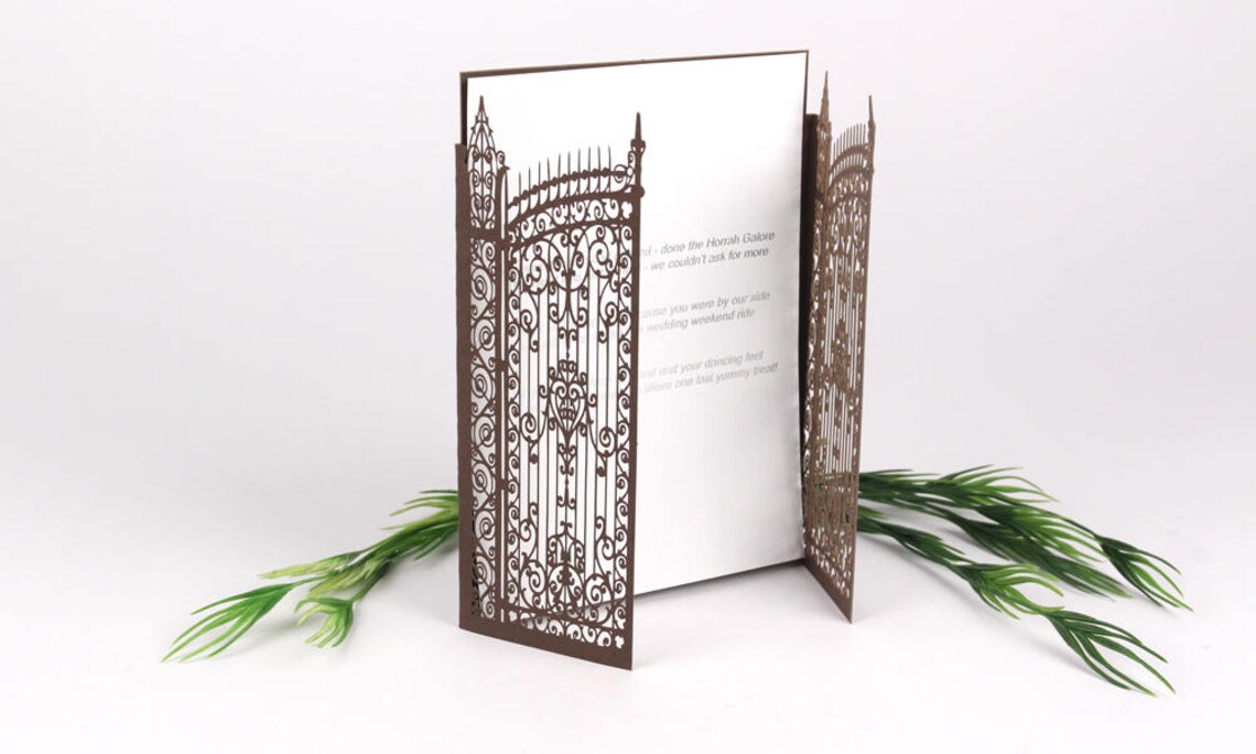 Laser Cut Invitation Gatefold Card Wedding and Engagement Etsy