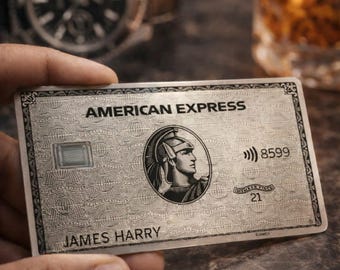 Custom Metal Card 1:1 " Silver American Express " - Stainless Steel Cover - 2026 Novelty Design - Handmade - Laser Engraved