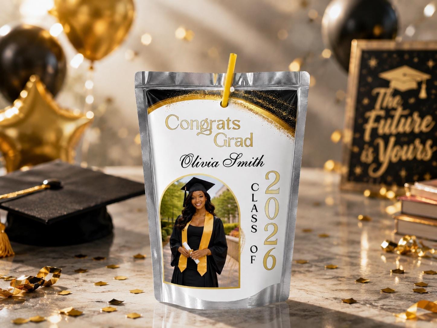 Editable Graduation Capri Sun Label Template, Class of 2026 Juice Pouch ...