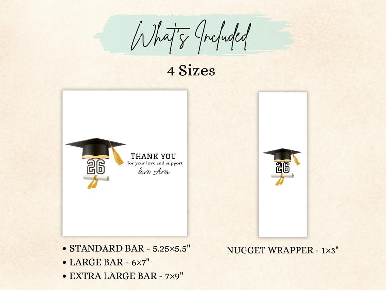 Editable Graduation Chocolate Bar Wrapper Template, Class of 2026 Candy ...
