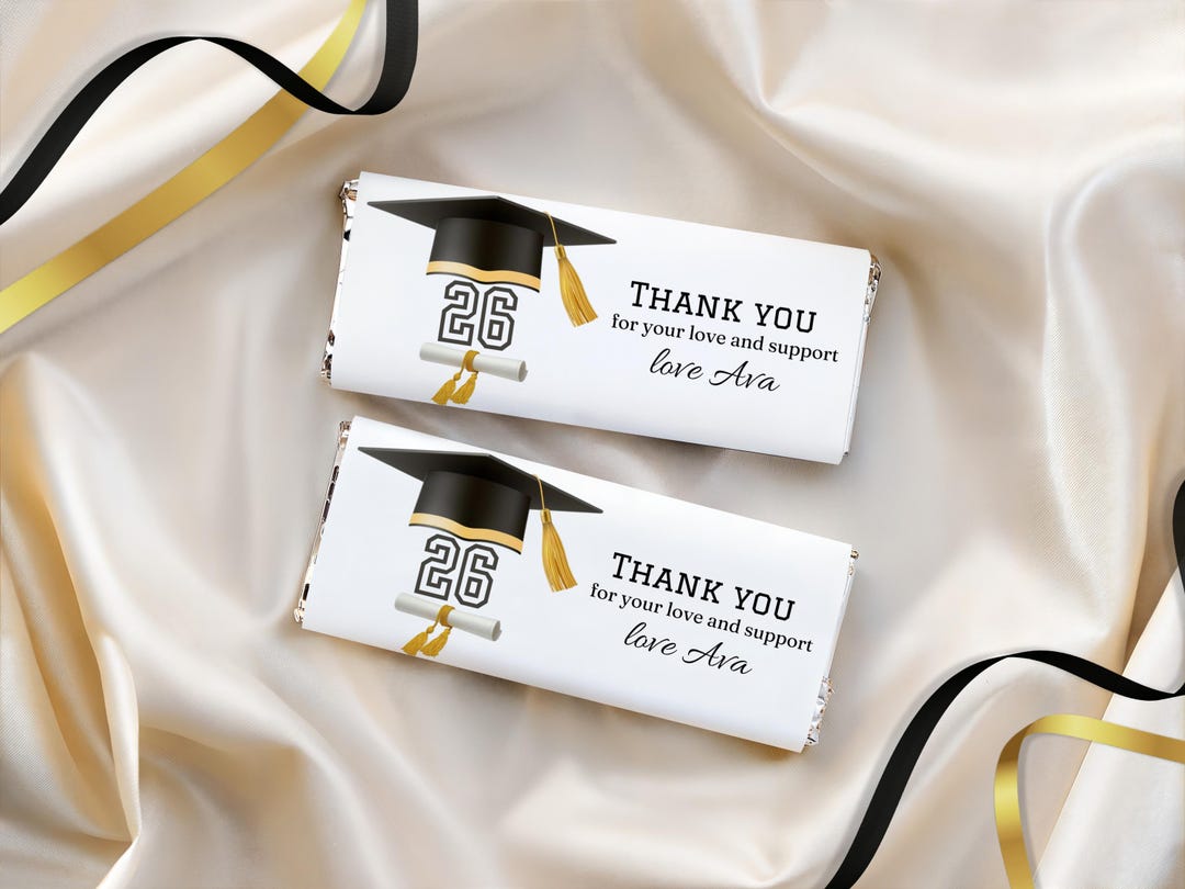 Editable Graduation Chocolate Bar Wrapper Template, Class of 2026 Candy ...