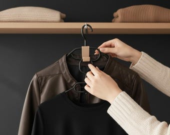 Clothes hanger connector | Space-saving hook for a second garment | Organizer for closet & wardrobe | Sturdy 3D print