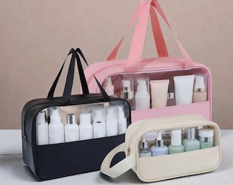 Transparent Makeup Bag Clear Toiletry Pouch Travel Cosmetic Organizer