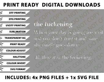 Womens The Fuckening - Funny Meme Definition Sweatshirt Design V-Neck Png Bundle, Digital Downloads