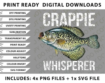 Crappie Whisperer, pacchetto PNG per la pesca del crappie, download digitali