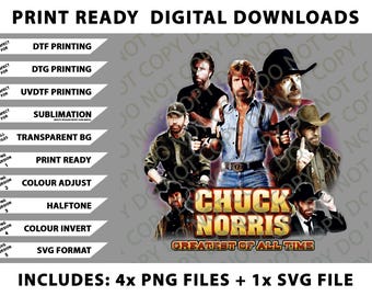 Chuck Norris Goat Classic Png Bundle, Digital Downloads