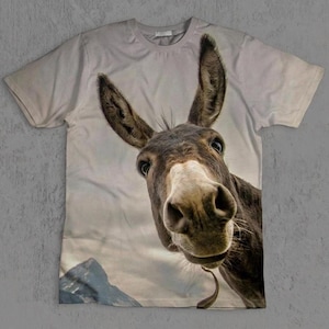 Rolig åsneansikte-t-shirt, presentt-t-shirt, rolig skjorta, unisex-t-shirt, olämplig ironisk skjorta