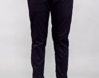 Men Black Cotton Jogger Pants | Slim Fit Casual Trousers | Elastic Waist Track Pants | Gym Travel Lounge Wear