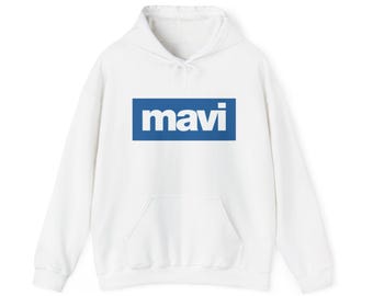Sudadera con capucha y logotipo de Mavi / Sudadera con texto rectangular azul