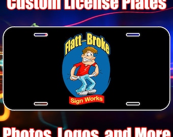 Custom License Plate - Your Image, Logo or Text - Personalized Metal Vanity Plate - Auto Accessories