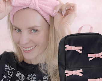 Custom Kawaii Makeup Set with Magnetic Cosmetic Case & Plush Spa Headband – Personalized Beauty Gift for Her