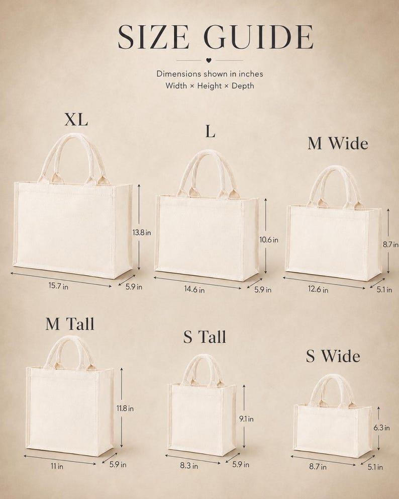 Personalized Canvas Tote Bag, Custom Name Tote, Minimalist White Canvas Bag, Monogram Tote, Custom Text Bag, Mini to Oversized, Gift for Her