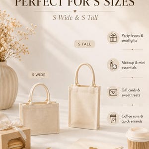 Personalized Canvas Tote Bag, Custom Name Tote, Minimalist White Canvas Bag, Monogram Tote, Custom Text Bag, Mini to Oversized, Gift for Her